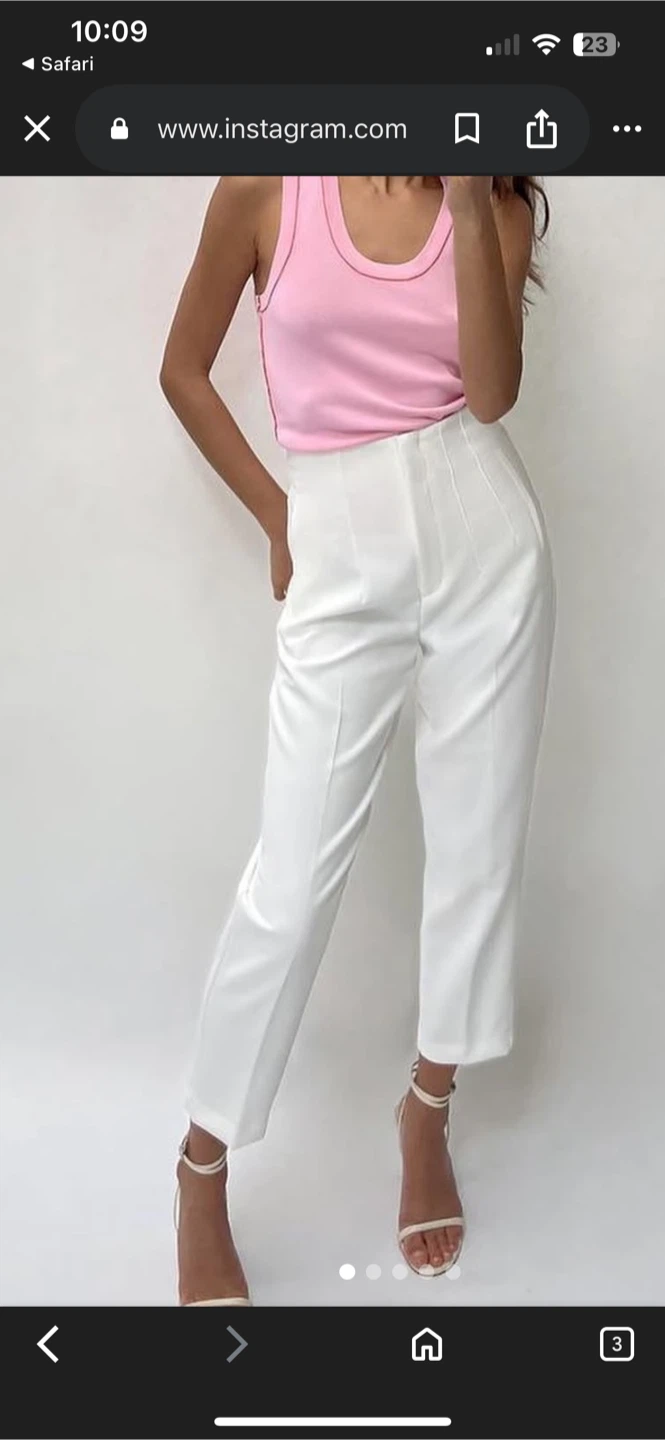 Zara White High Waist Pants***Move out sale***