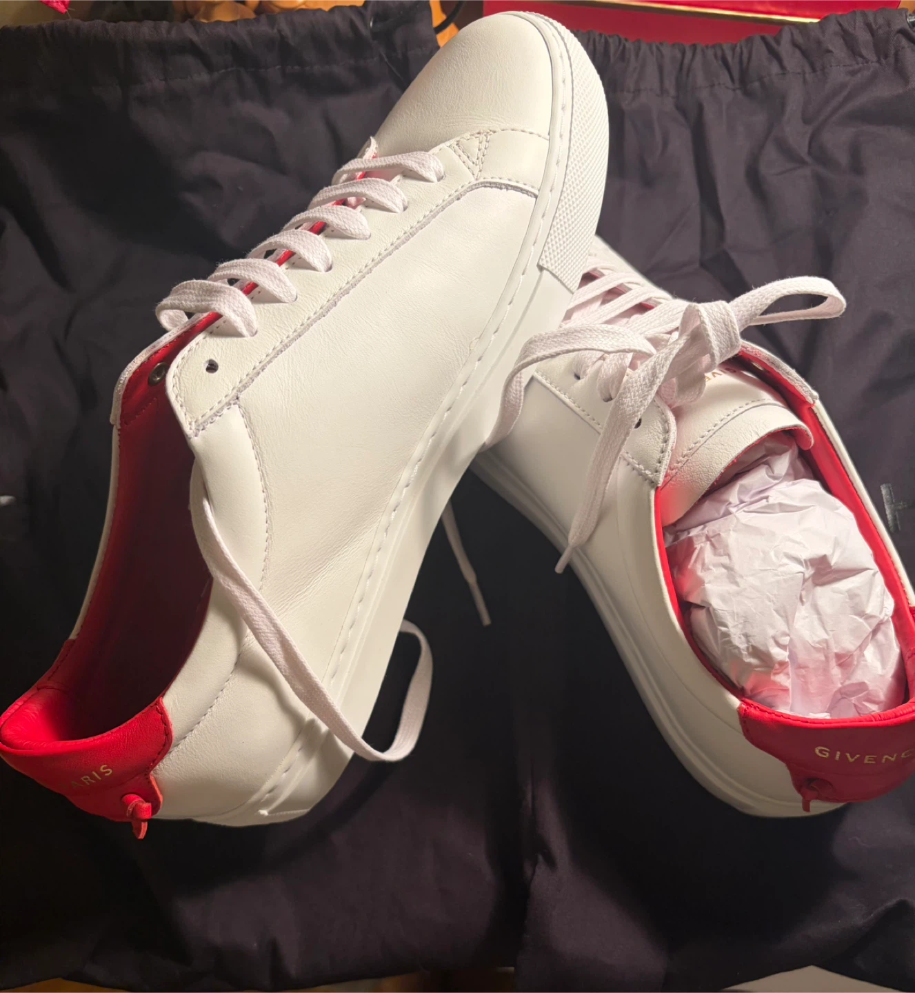 NWT Givenchy White & Red Leather Sneakers - photo 2