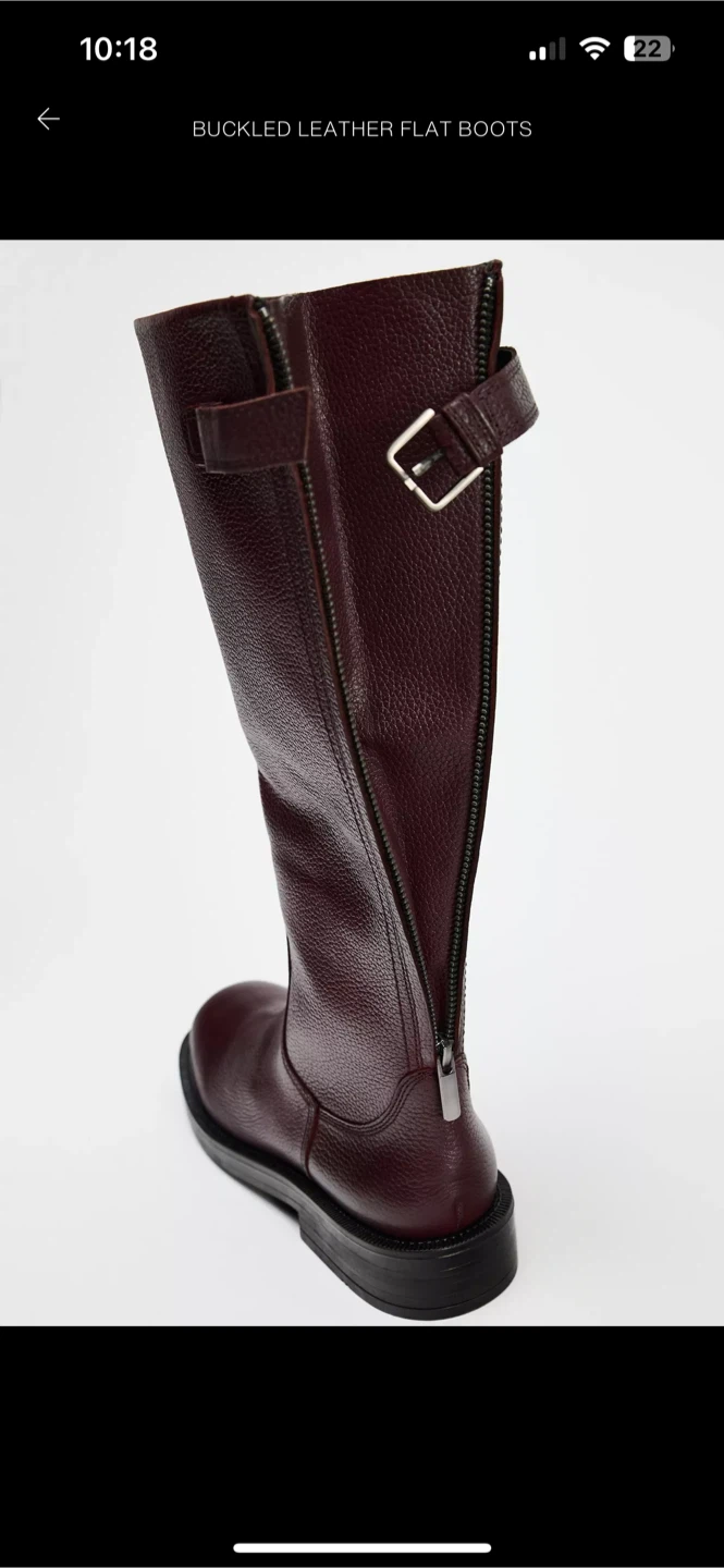 Zara Buckled Leather Flat Boots ***Move out sale*** - photo 5