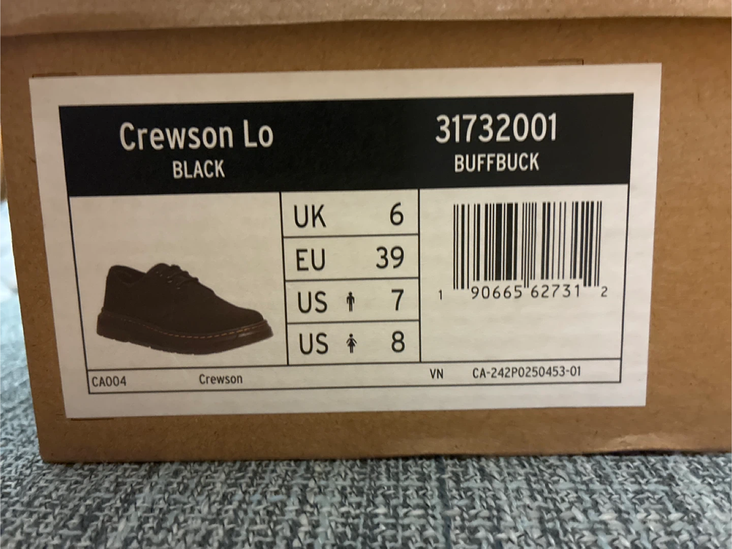 New Dr. Martens Crewson Lo Black Size W8 - photo 5