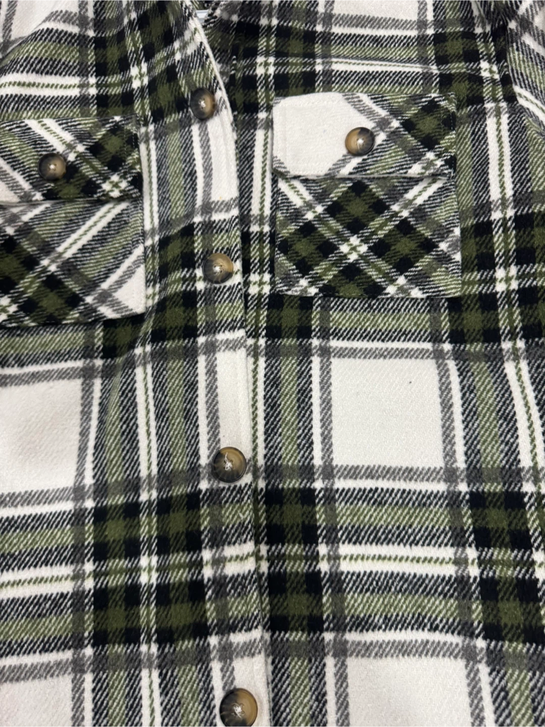 Flannel Shirt - Green & White Plaid - photo 2