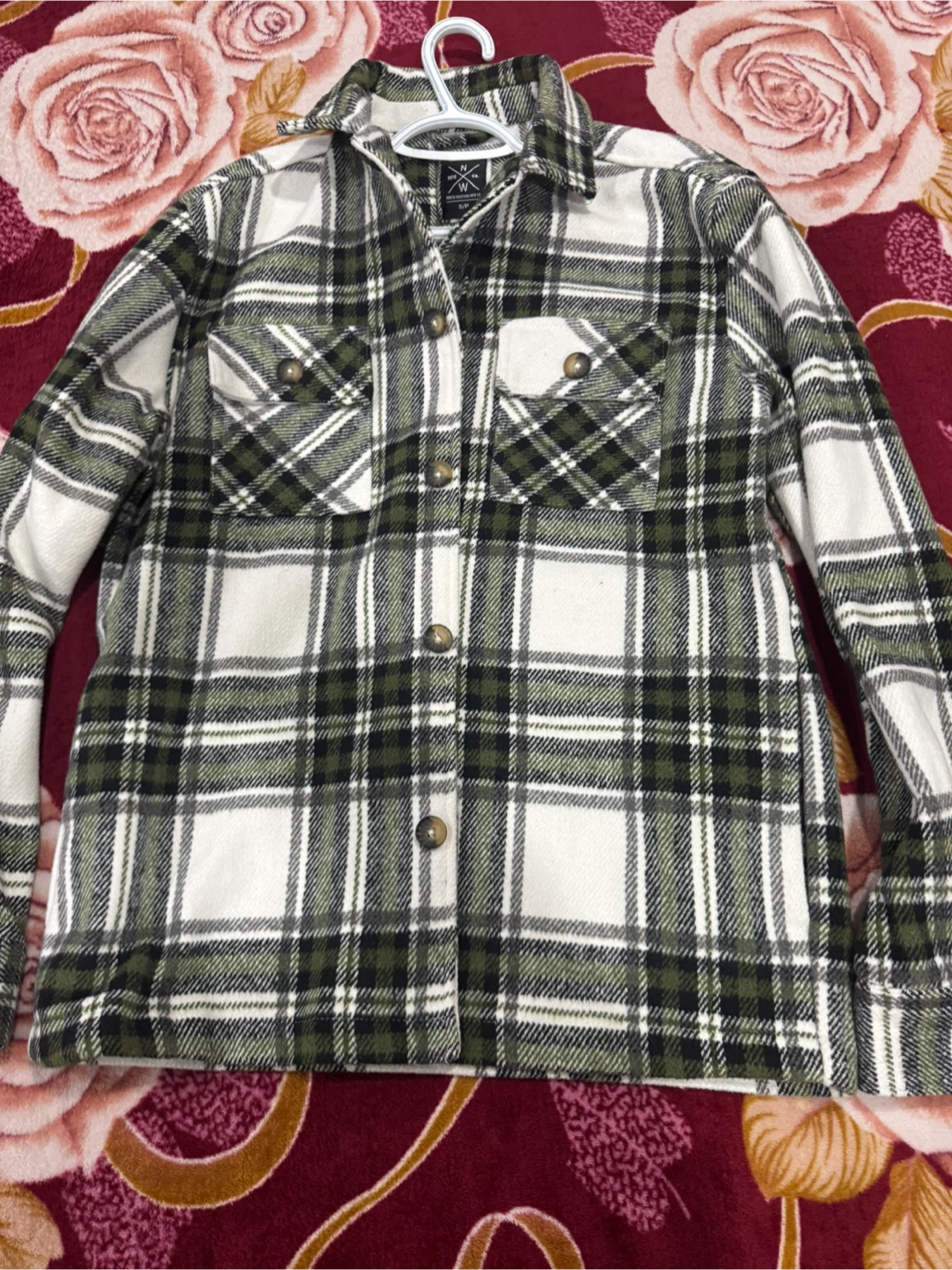 Flannel Shirt - Green & White Plaid - photo 4
