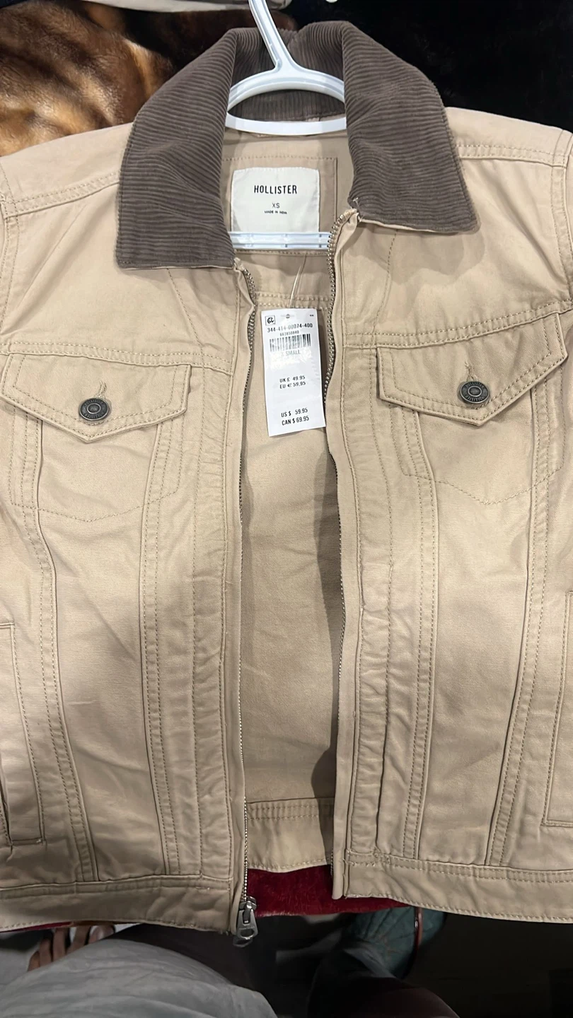 Hollister XS Tan Corduroy Collar Jacket - New - photo 4