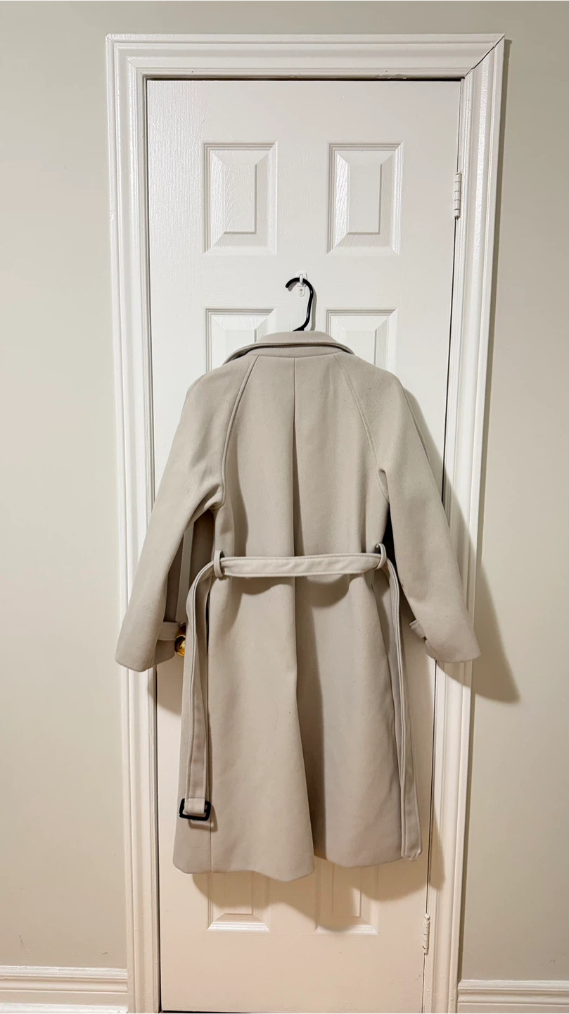 Beige Trench Coat with Belt - photo 2