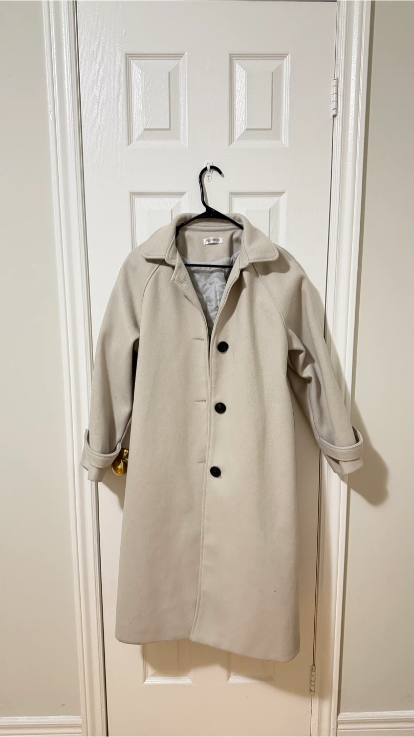 Beige Trench Coat with Belt