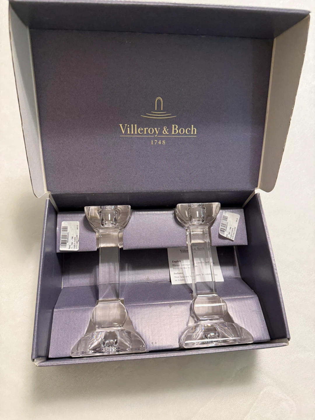 Villeroy & Boch Crystal Candlestick Holders (Set of 2)