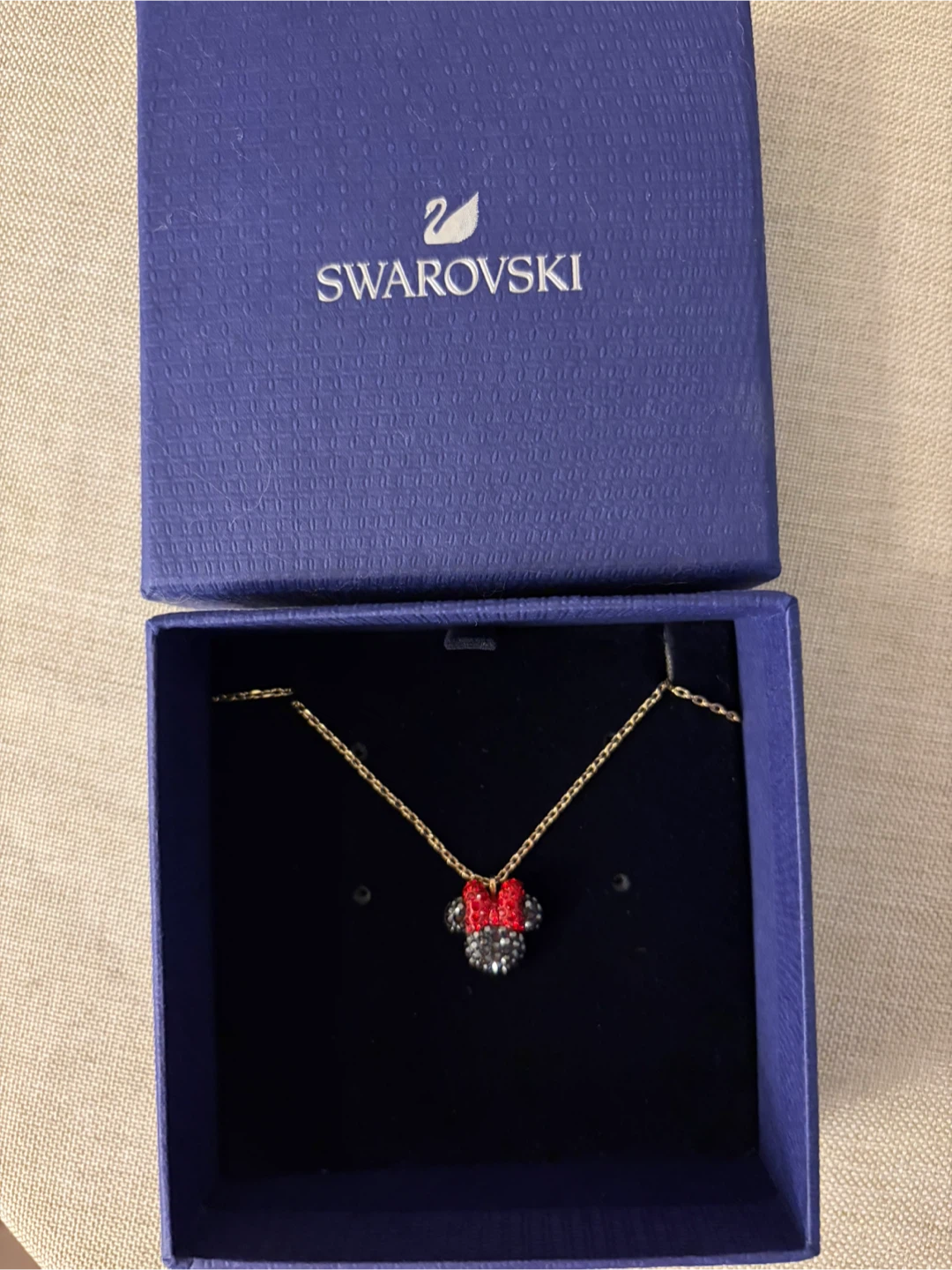 Swarovski Crystal Minnie Pendant, Black, Gold-Tone Plated - photo 3