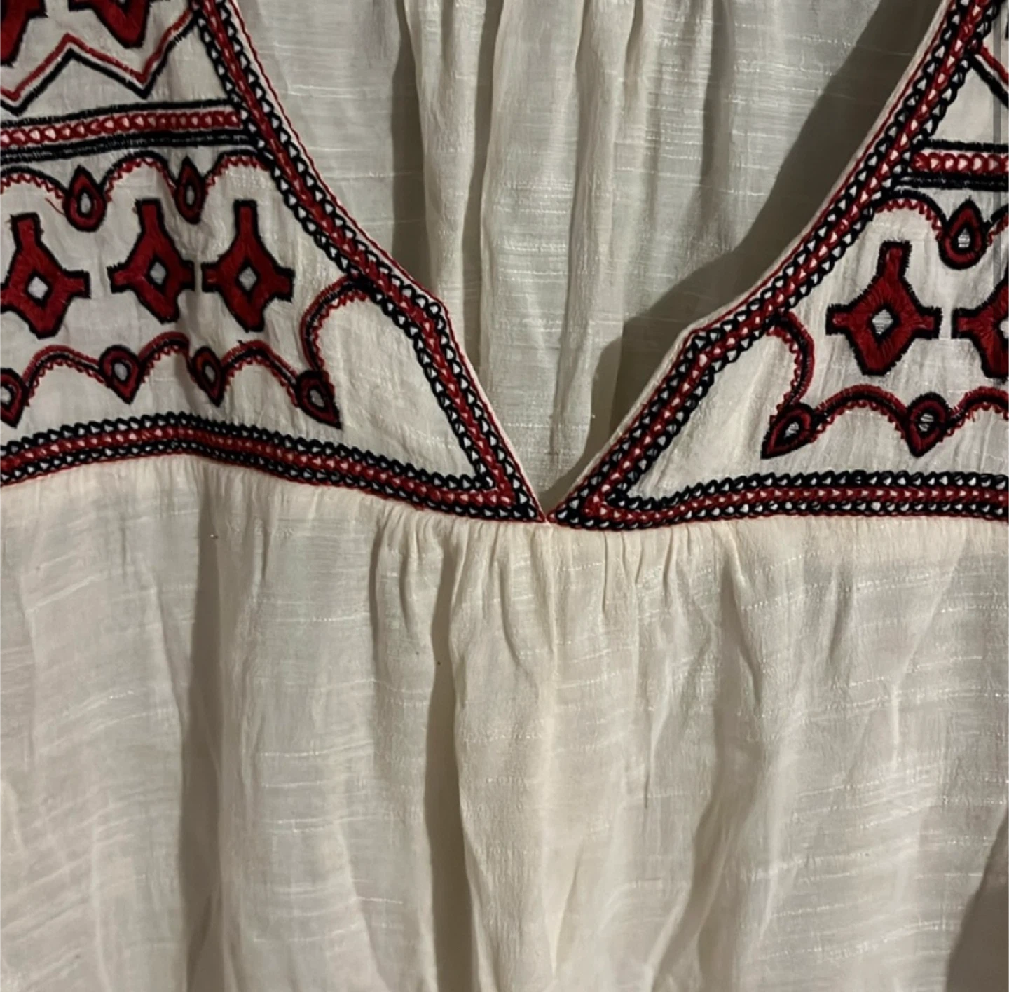 Reitmans Cream Embroidered Blouse large size - photo 3