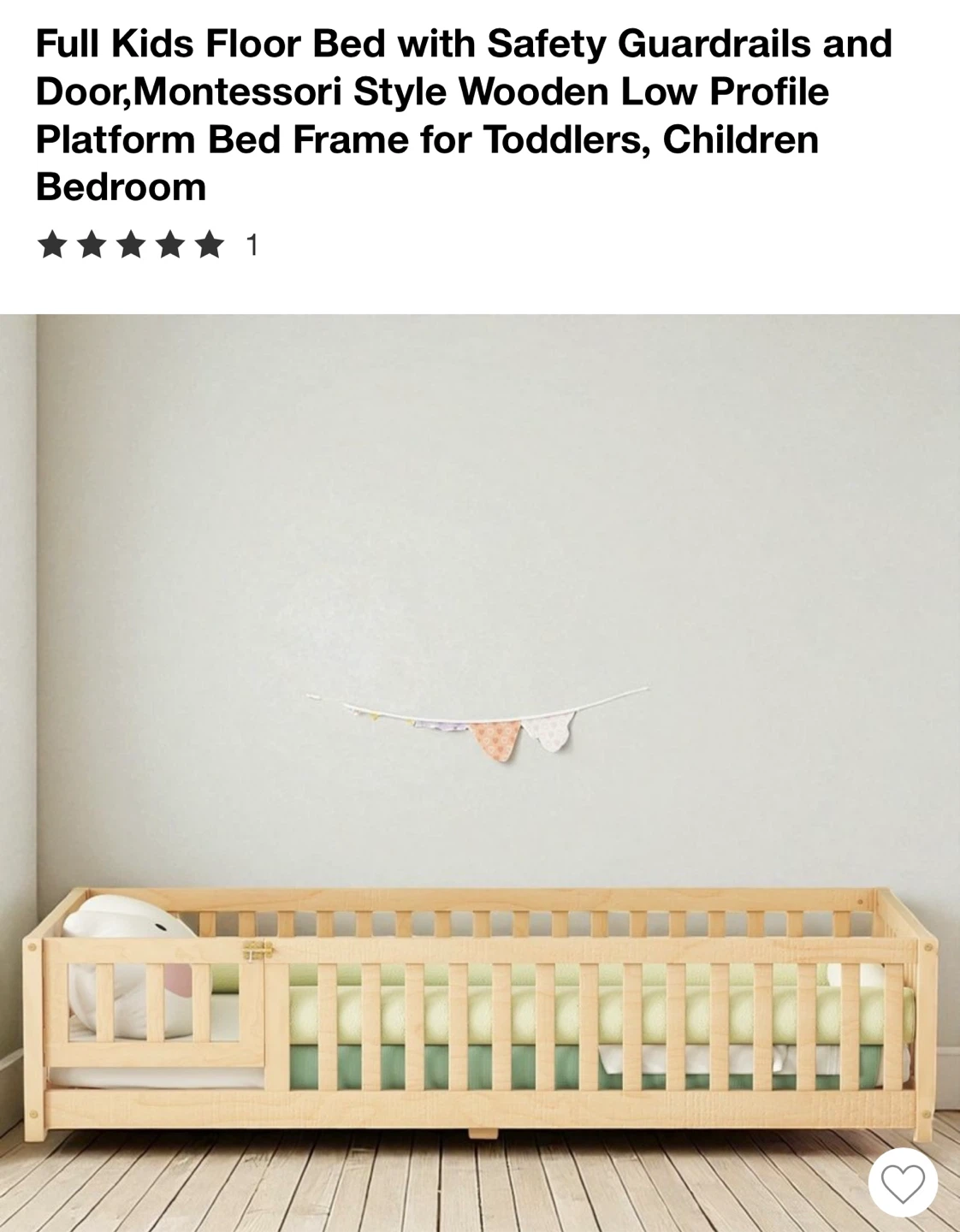 Open Box NEW! Kids Montessori Style Wooden Floor Bed Frame - photo 5