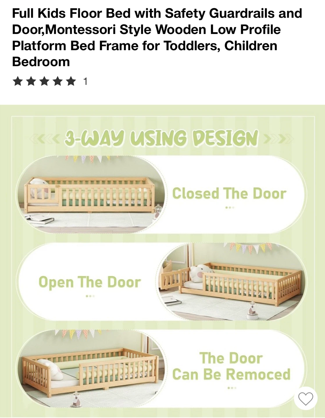 Open Box NEW! Kids Montessori Style Wooden Floor Bed Frame - photo 3