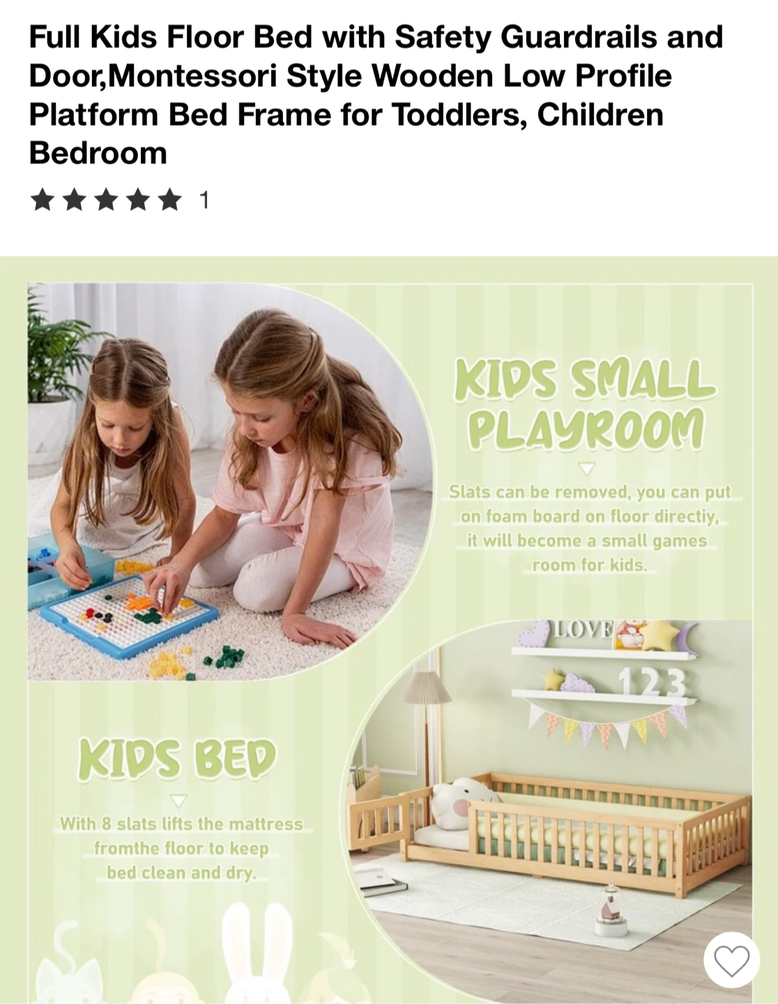 Open Box NEW! Kids Montessori Style Wooden Floor Bed Frame - photo 2