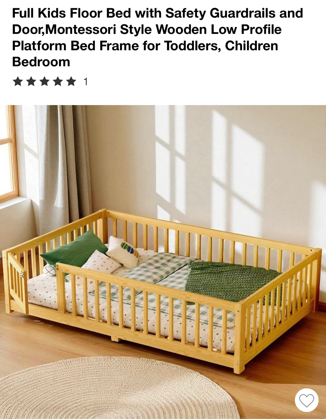 Open Box NEW! Kids Montessori Style Wooden Floor Bed Frame
