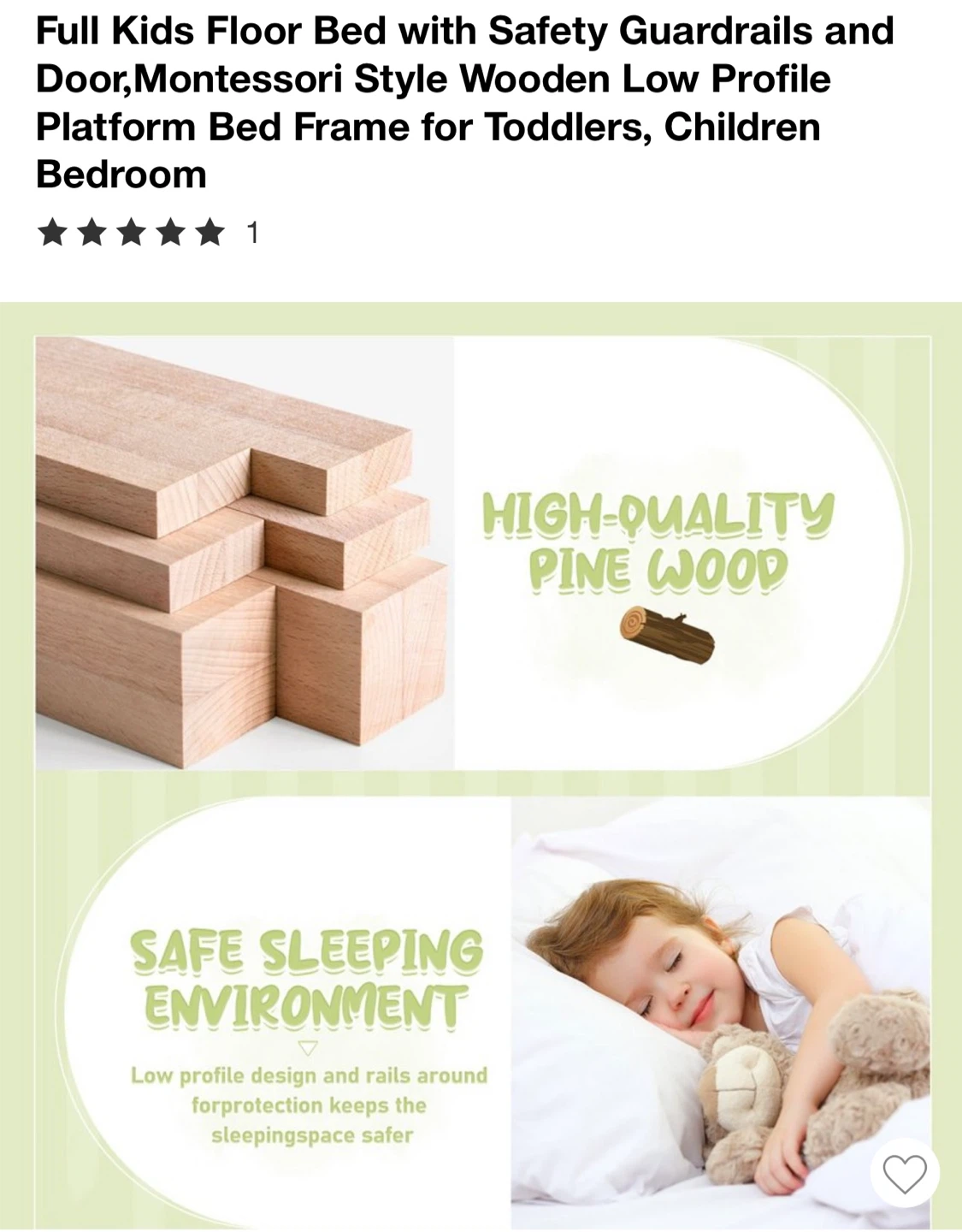 Open Box NEW! Kids Montessori Style Wooden Floor Bed Frame - photo 4