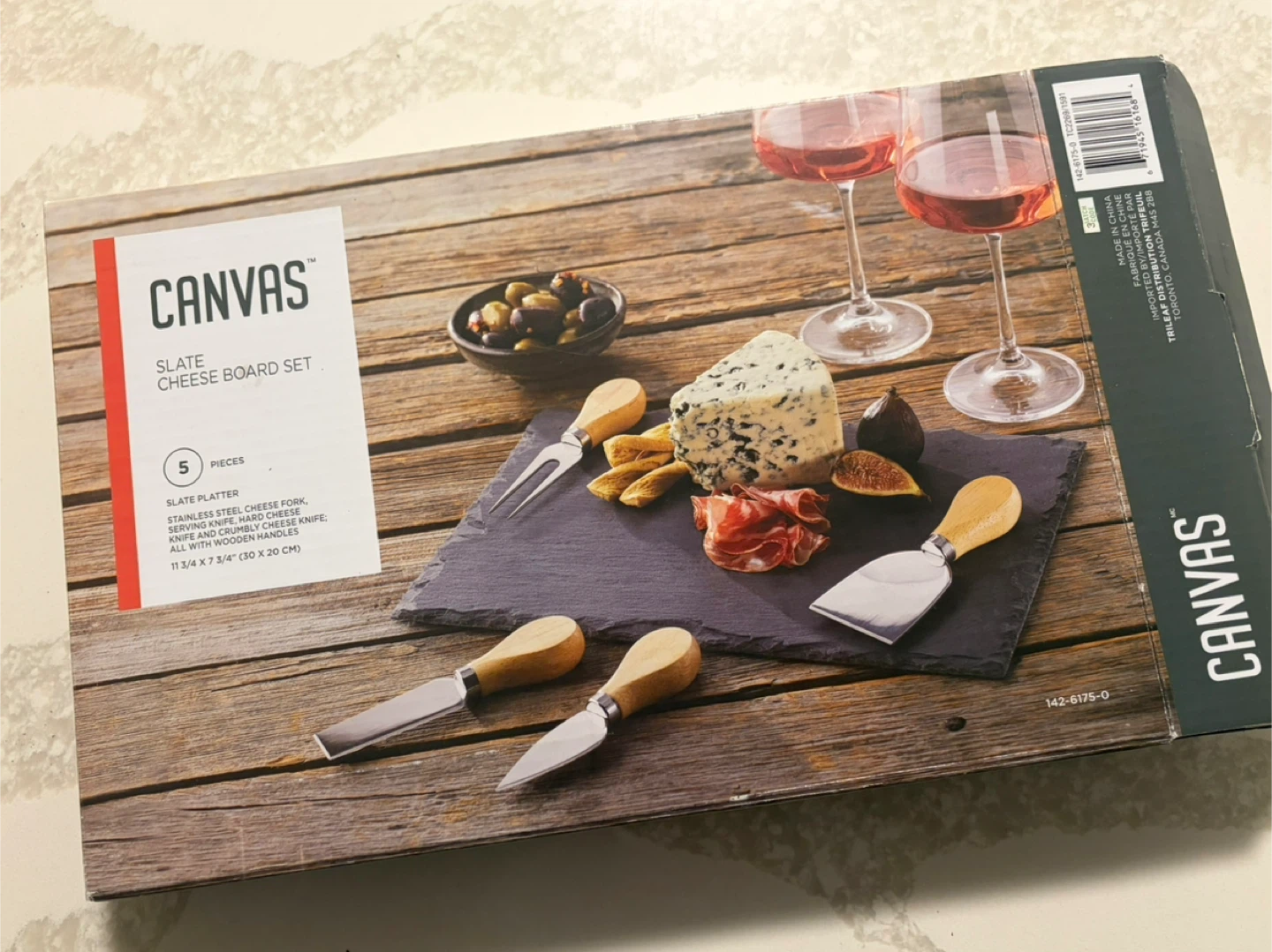 Canvas Slate Cheese Board Set - 5 Piece