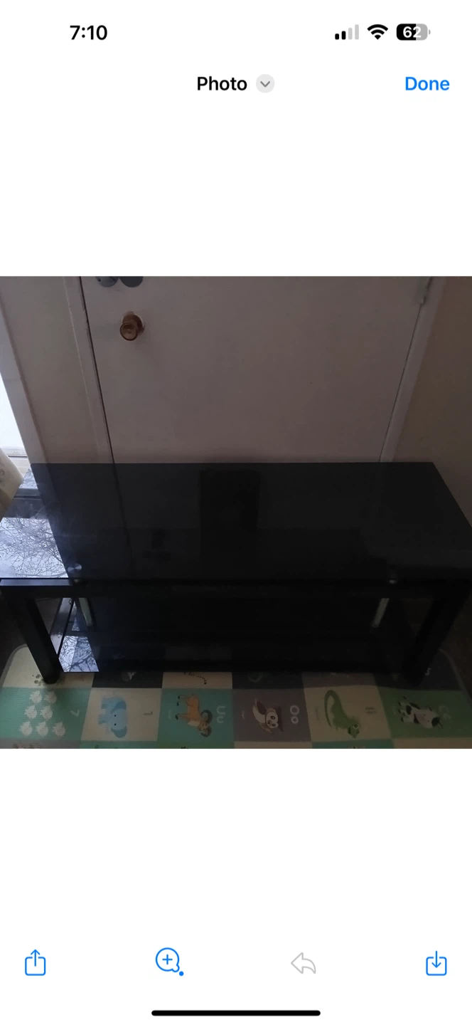 Black Glass Top TV Stand - photo 5
