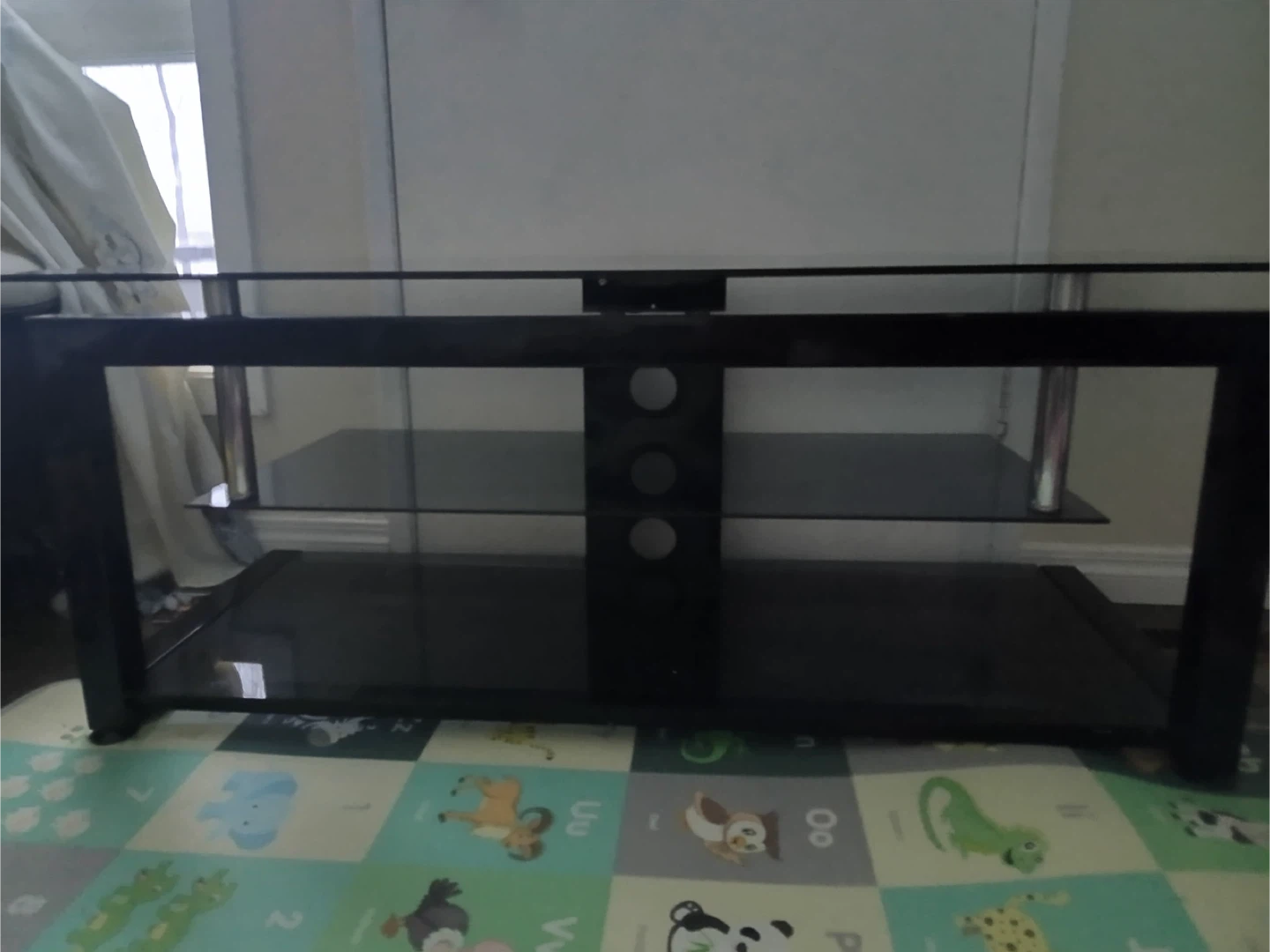 Black Glass Top TV Stand - photo 4