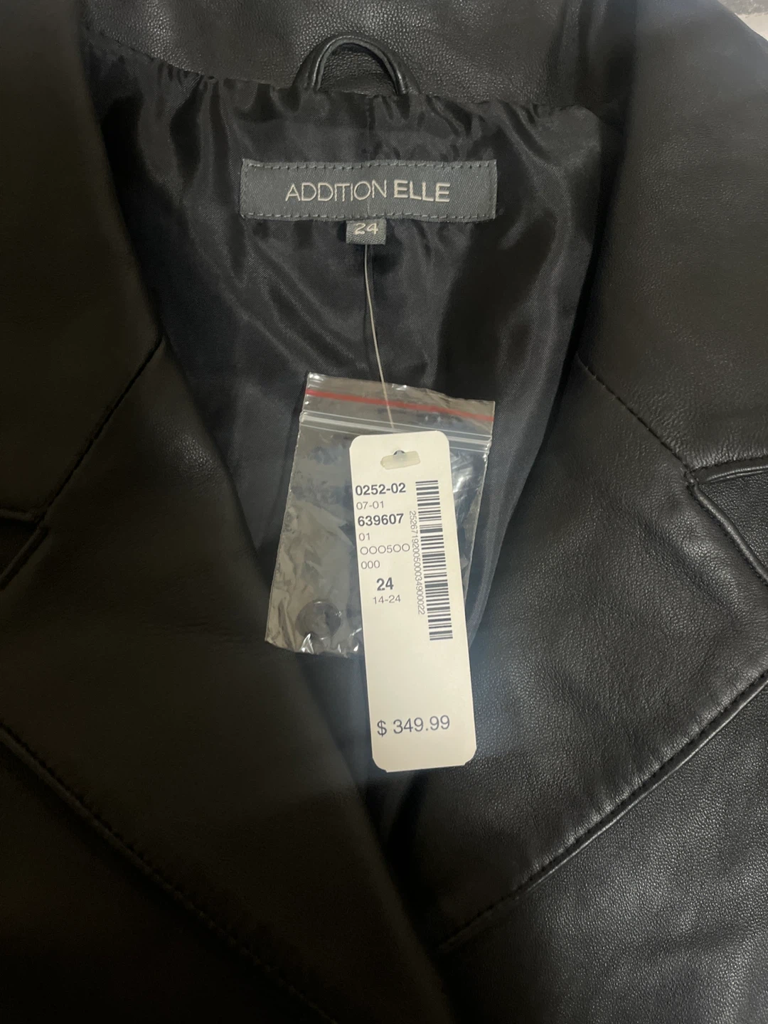 Addition Elle Black Leather Jacket - Size 24 - photo 2