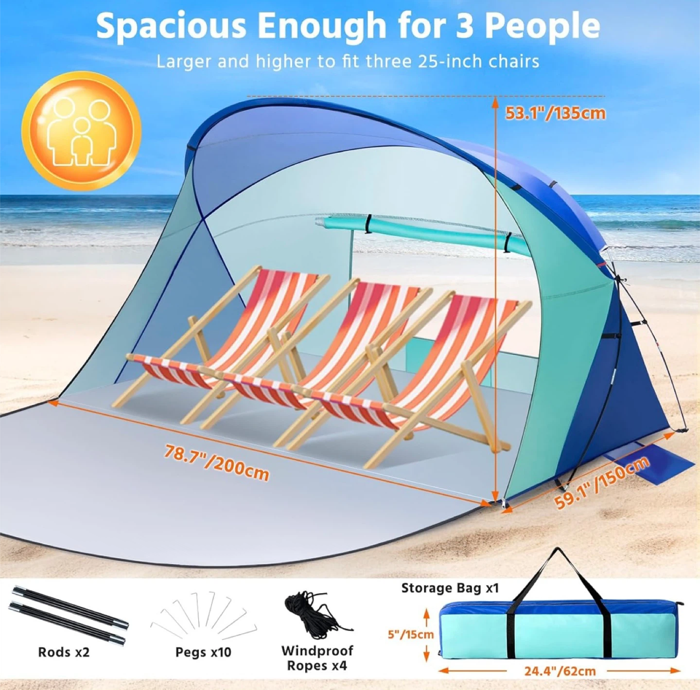 Beach tent / sun shelter - photo 2