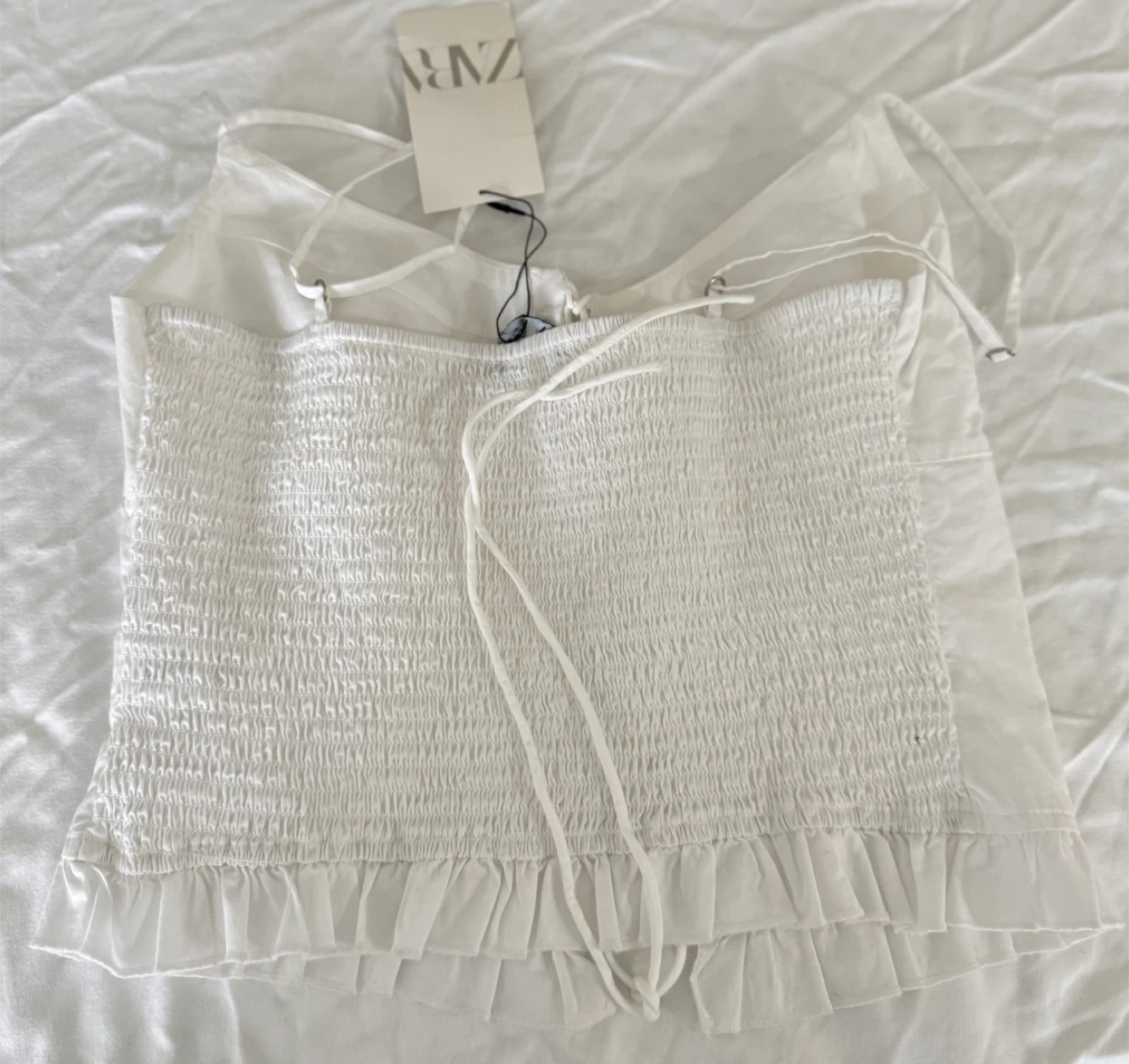 Zara White Corset Top - Size L - photo 3