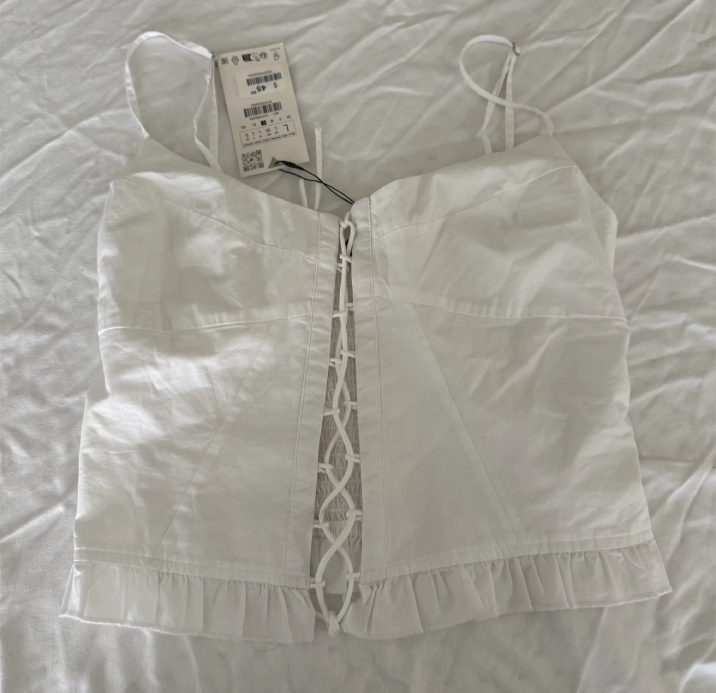 Zara White Corset Top - Size L