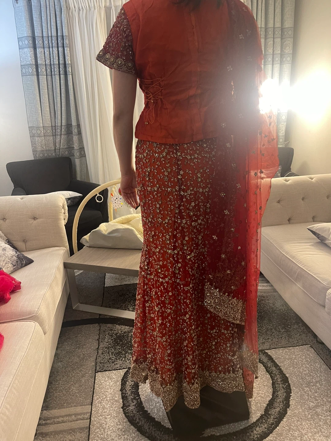Orange Indian Lehenga Choli Set - photo 5