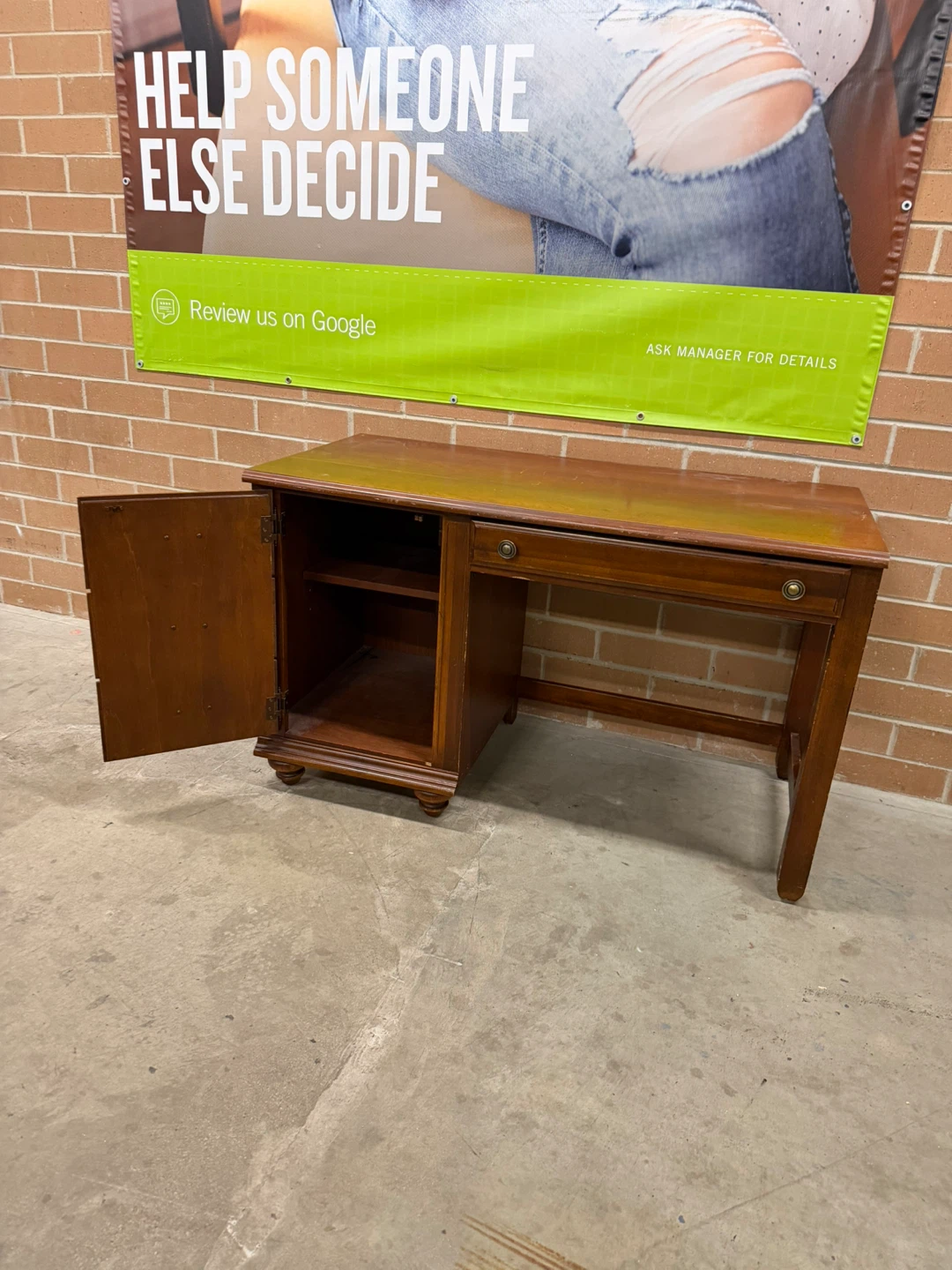 Wooden Desk withPullout Shelf - photo 2