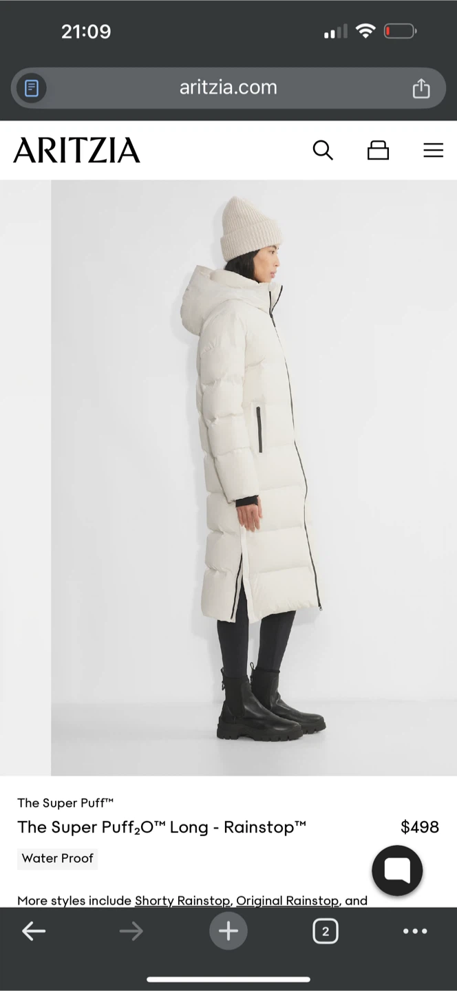 Aritzia Super Puff2O Long Rainstop Coat - XS - photo 2