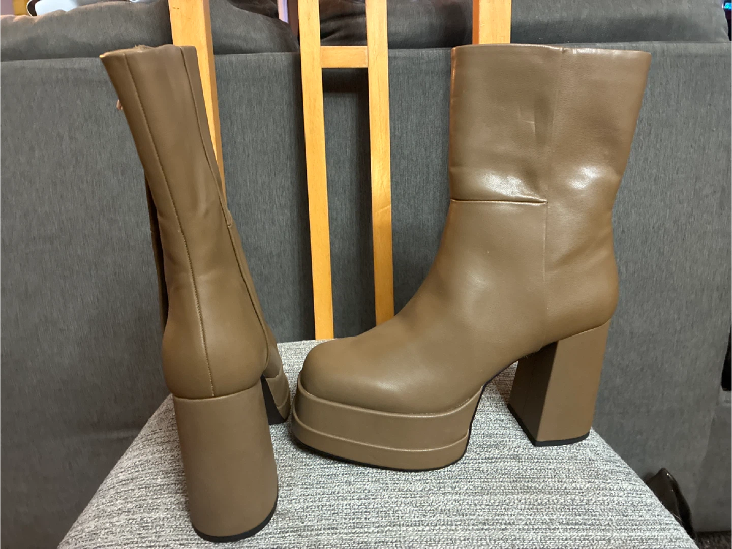 H&M New Brown Platform Heel Boots - photo 2
