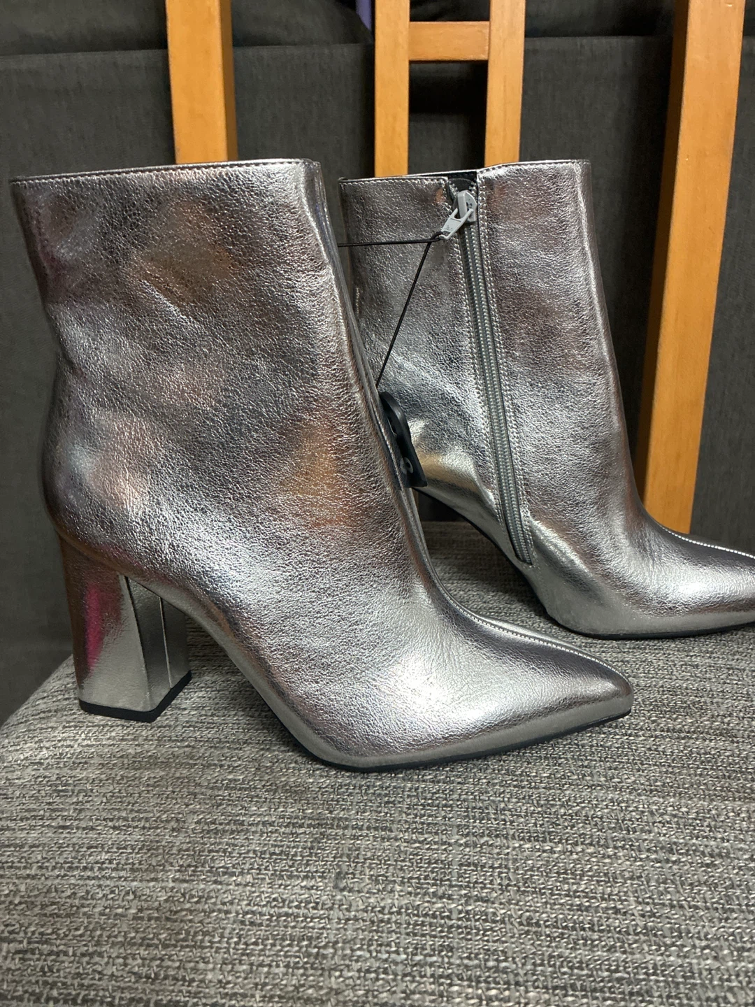 Steve Madden New Silver Ankle Boots - Size 8