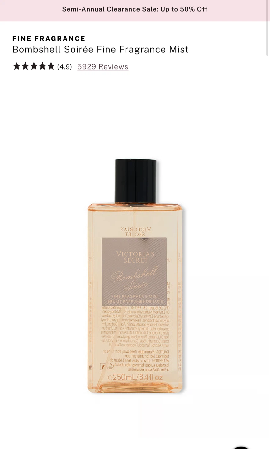 Victoria's Secret Bombshell Soirée Fine Fragrance Mist