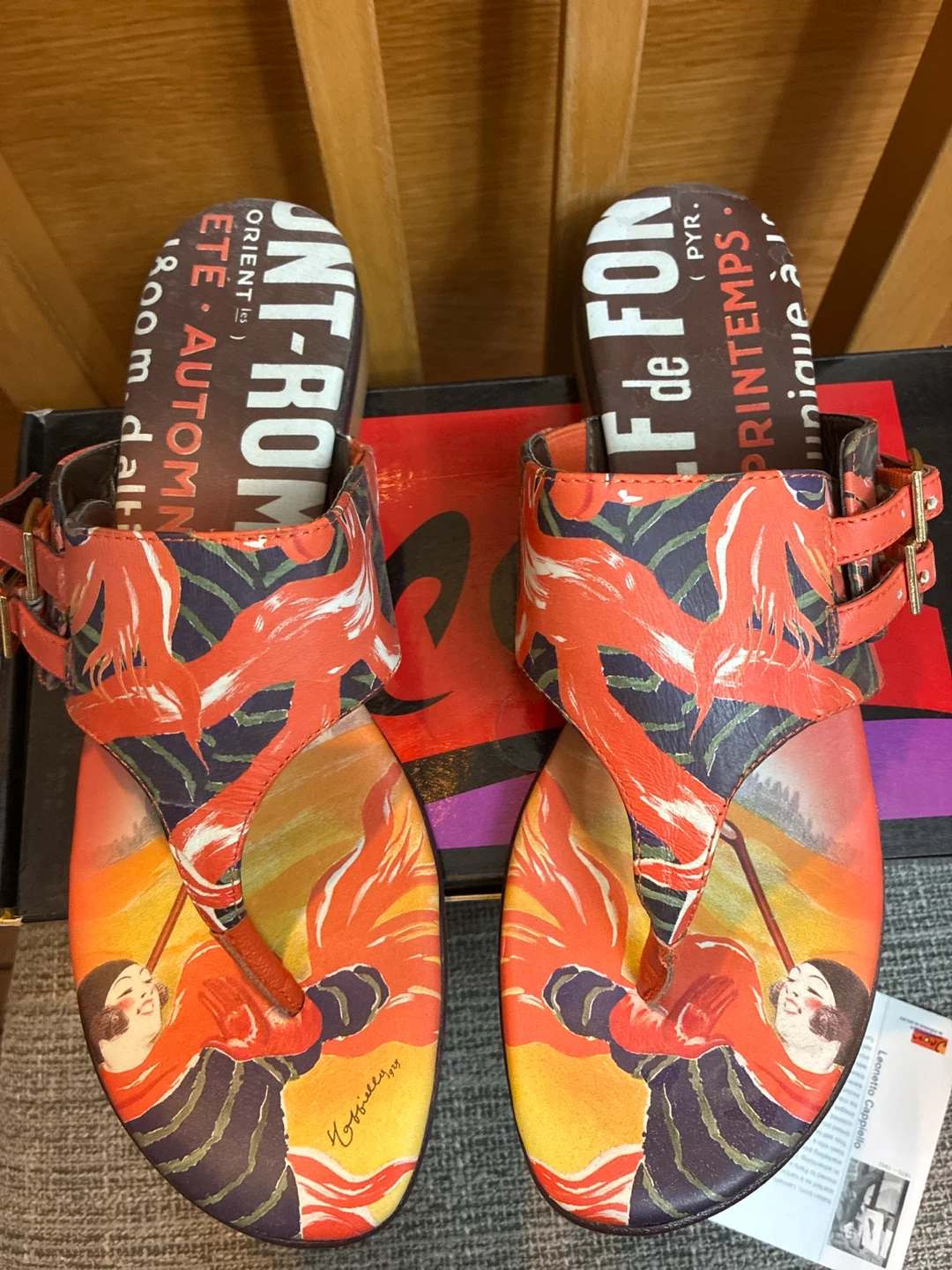 Icon New Leather Leonetto Cappiello Sandals Size 8