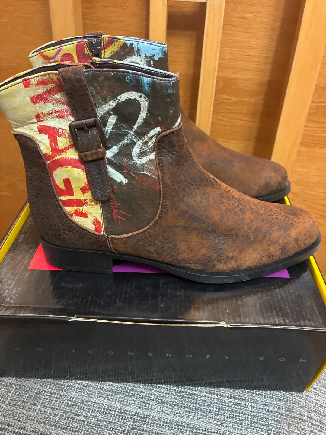 Icon New  Shoes Brown Leather Ankle Boots - Size 8 - photo 2