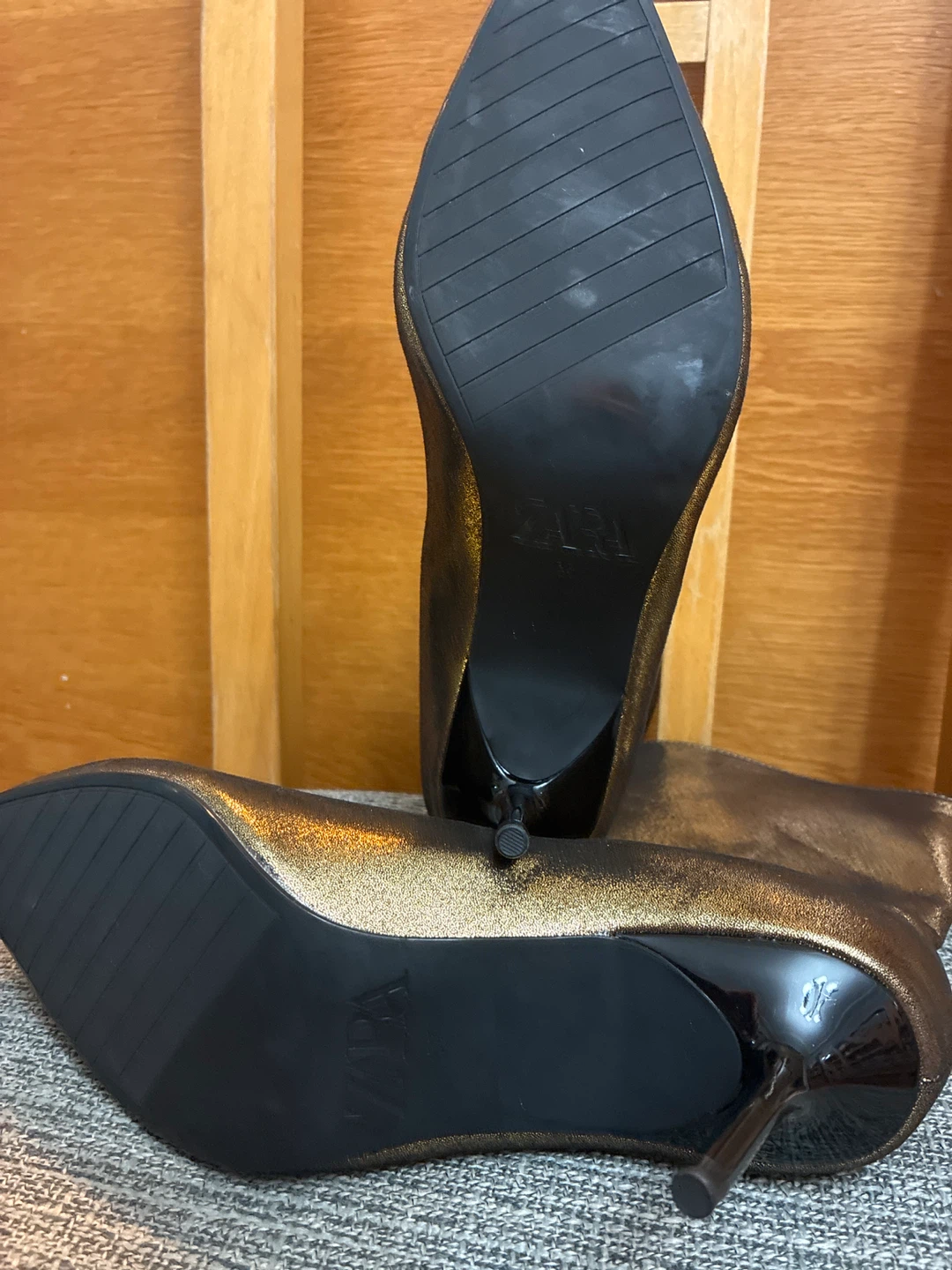 New Zara Gold Ankle Boots - Size 37 - photo 4