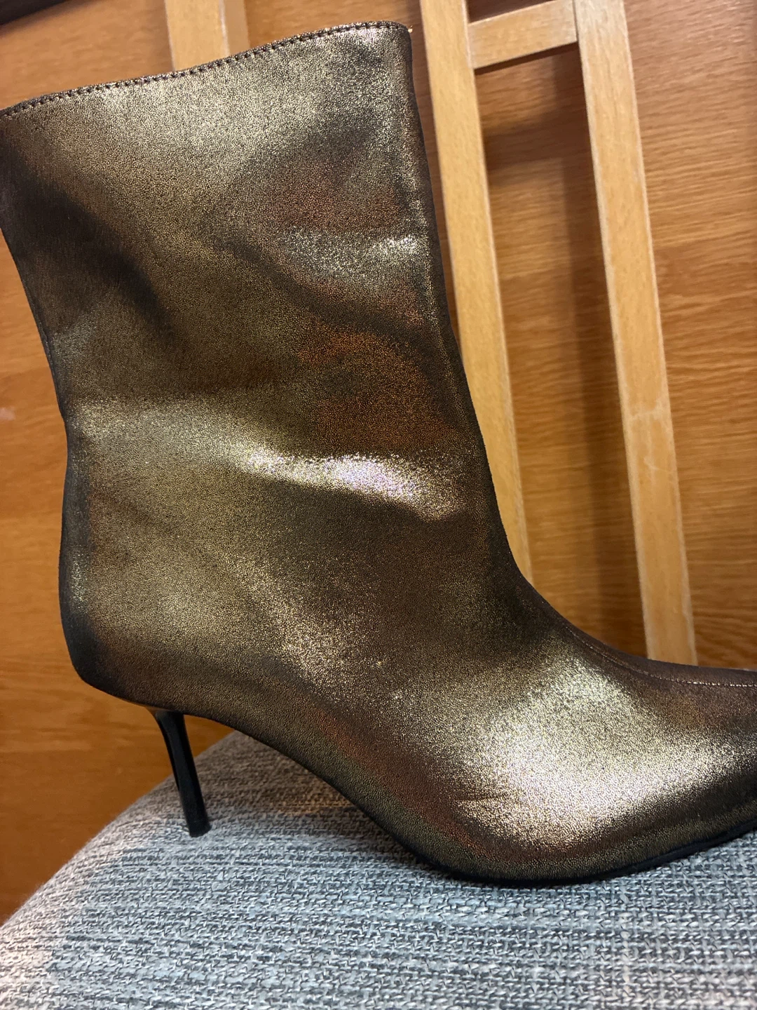 New Zara Gold Ankle Boots - Size 37 - photo 2