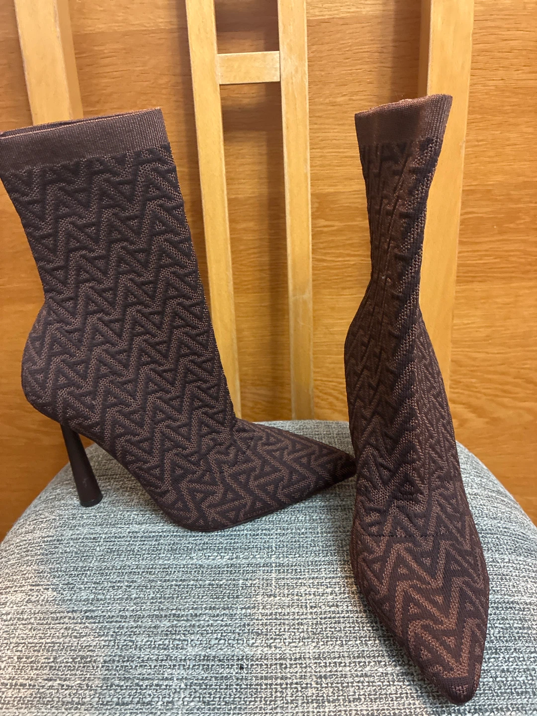 New ALDO Brown Knit Heeled Boots