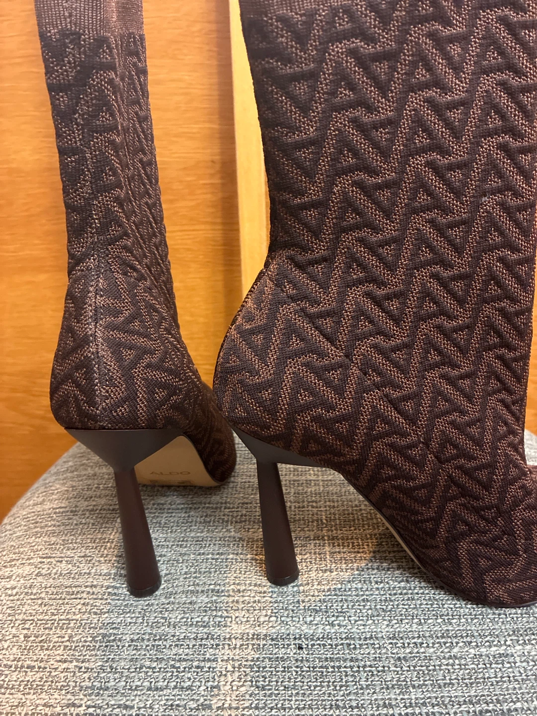 New ALDO Brown Knit Heeled Boots - photo 2