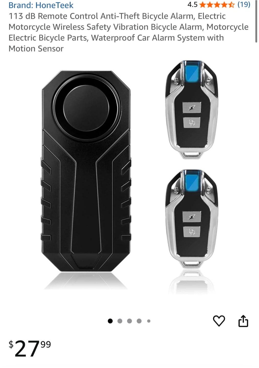 HoneTeek Anti-Theft Bicycle Alarm - photo 2