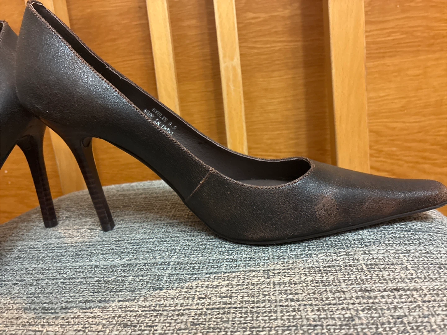 New Leather Jeffrey Campbell Antique Brown Heels - Size 9.5 - photo 3