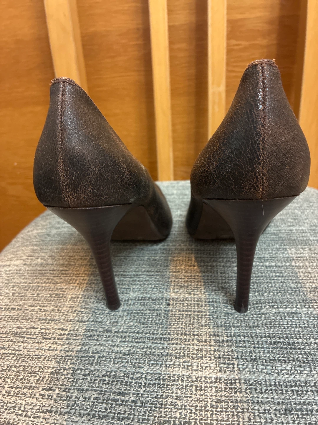 New Leather Jeffrey Campbell Antique Brown Heels - Size 9.5 - photo 4