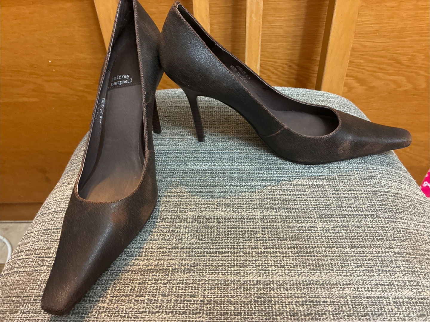 New Leather Jeffrey Campbell Antique Brown Heels - Size 9.5