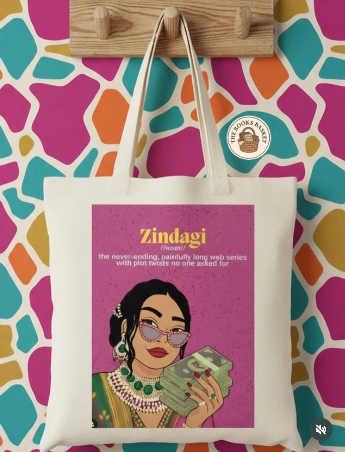 The Books Basket Zindagi Tote Bag