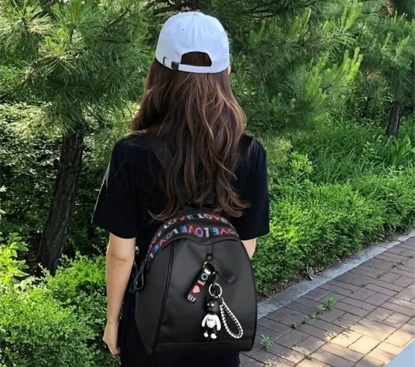 New! Black Backpack with 'LOVE' Design - photo 3