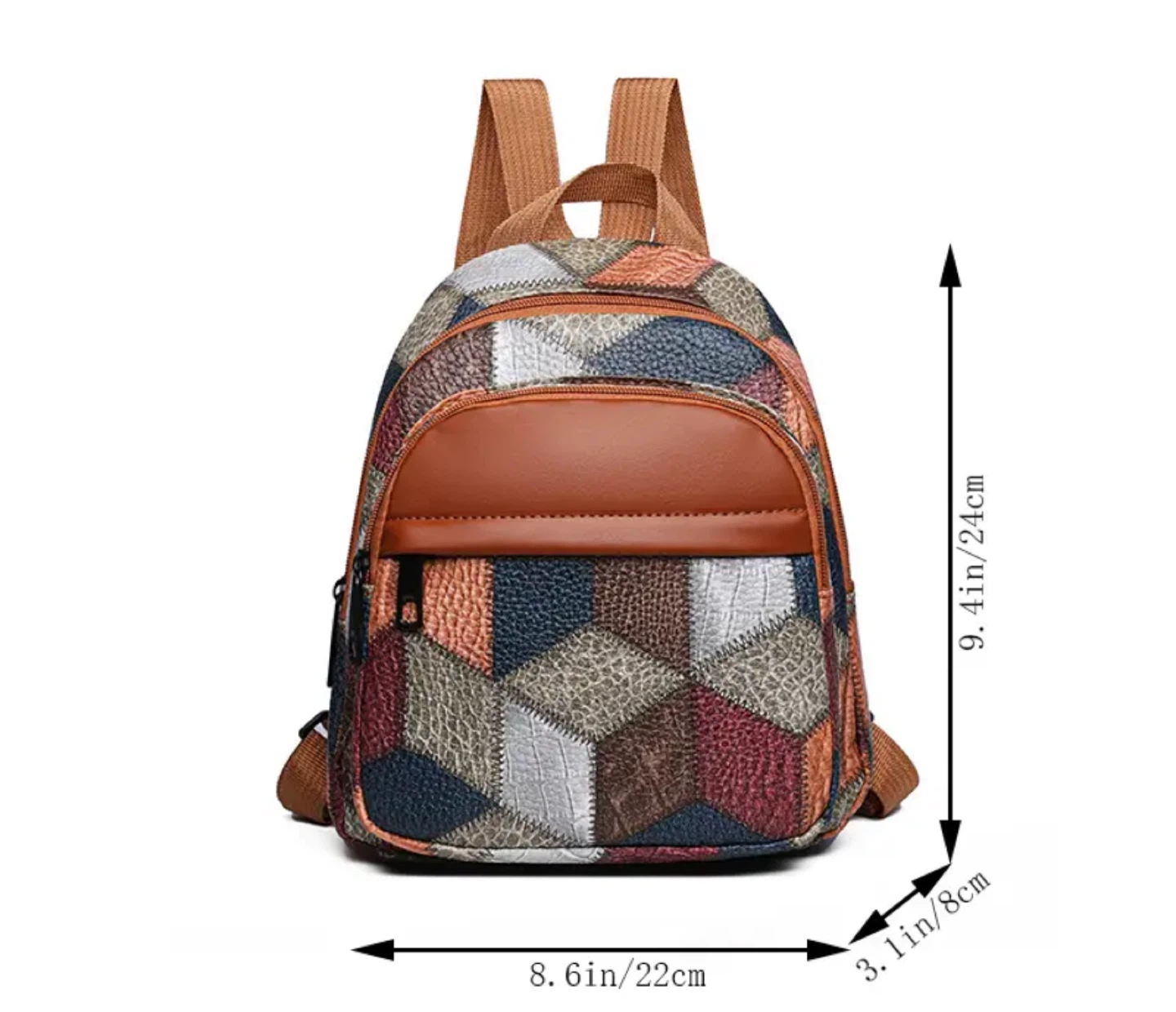 New!Colorful Patchwork Mini Backpack