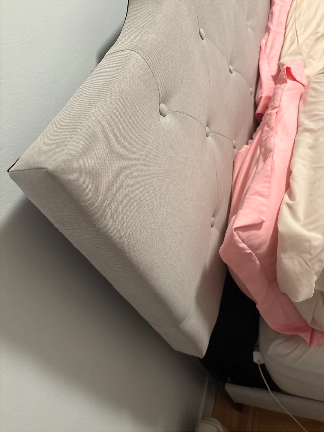 Upholstered Bed Frame - Grey - photo 2