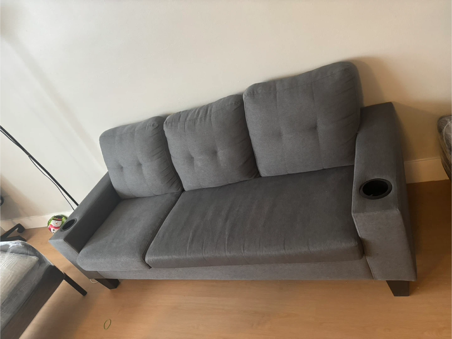 Grey Sofa with Cup Holders - photo 2
