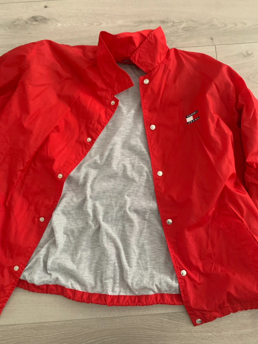Tommy Jeans Red Windbreaker Jacket - Size L