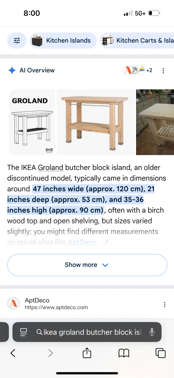 IKEA Groland Butcher Block Island, can arrange delivery - photo 2