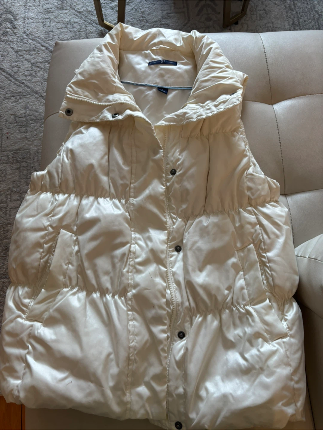 Gap Puffer Vest - Ivory - size L