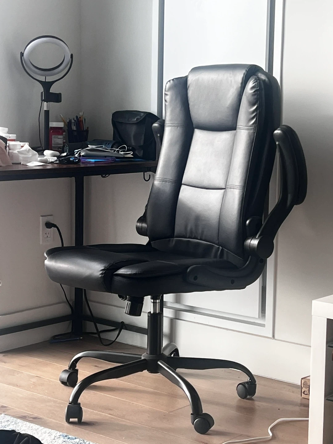 Study Desk and Black Office Chair - photo 2