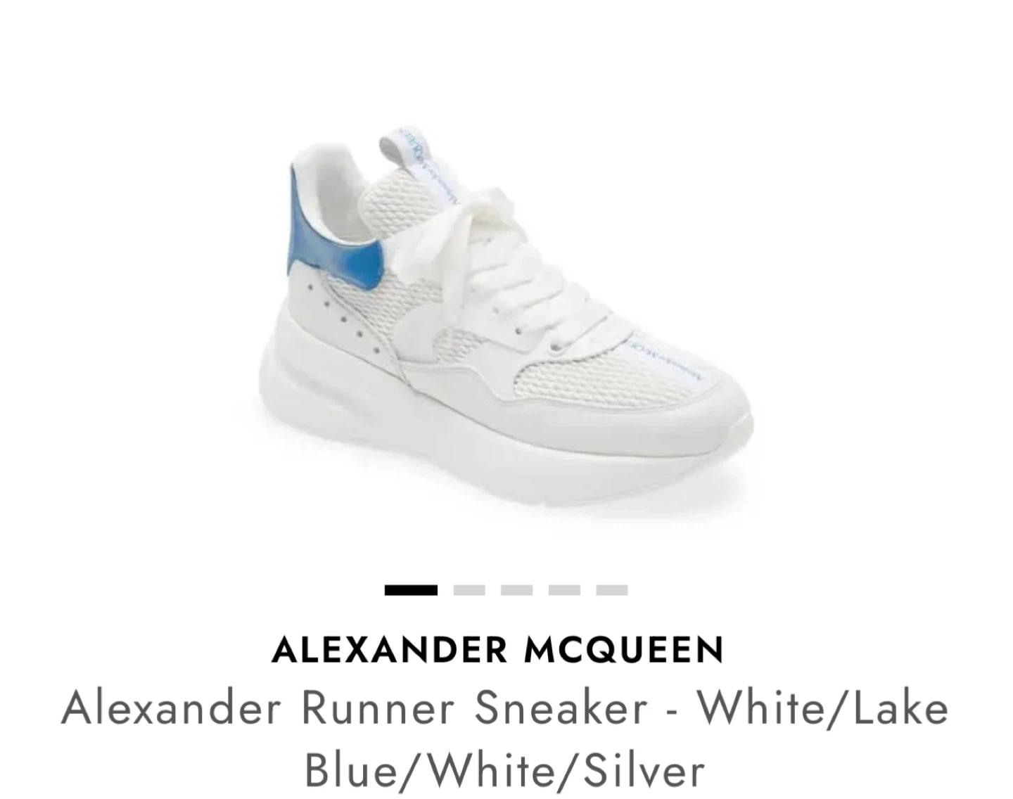 Alexander McQueen Runner Sneaker - White/Lake Blue